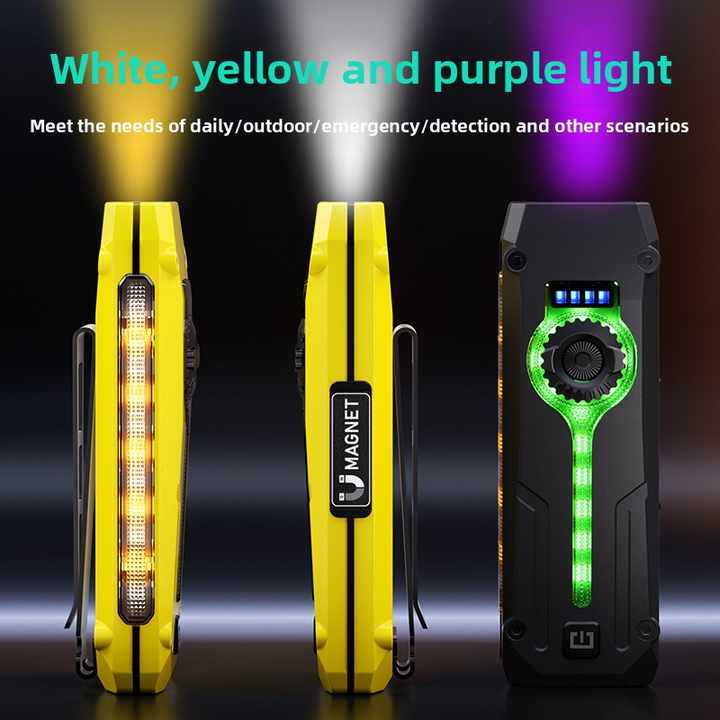 Rechargeable Led Super Brıght Flashlıght, Uv Lıght & Red Laser For Emergency,IPX4 Water Resistance